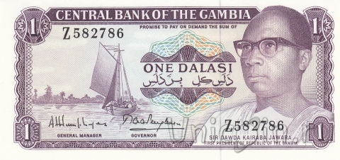 Гамбия 1 даласи 1972-1986