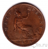 Великобритания 1/2 пенни 1864