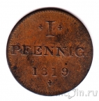 Франкфурт 1 пфенниг 1819