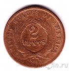 США 2 цента 1864
